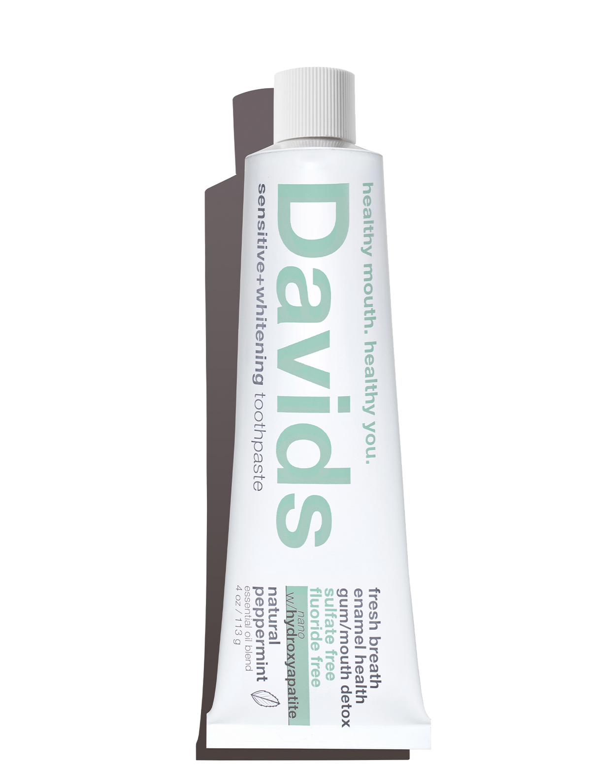 Davids sensitive+whitening nano-hydroxyapatite premium toothpaste / peppermint / 4 oz