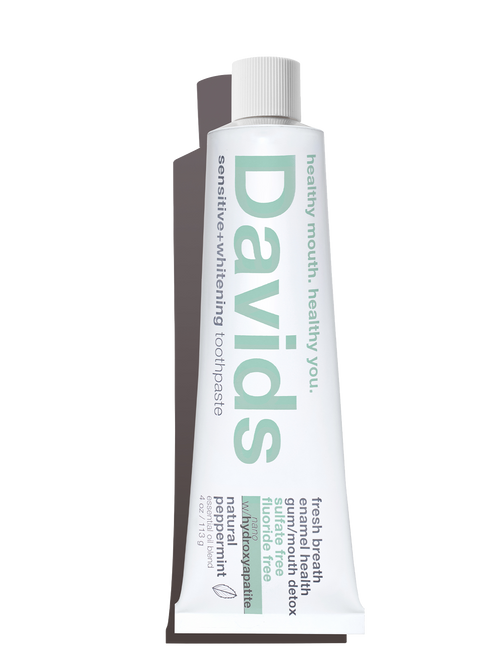 Davids sensitive+whitening nano-hydroxyapatite premium toothpaste / peppermint / 4 oz